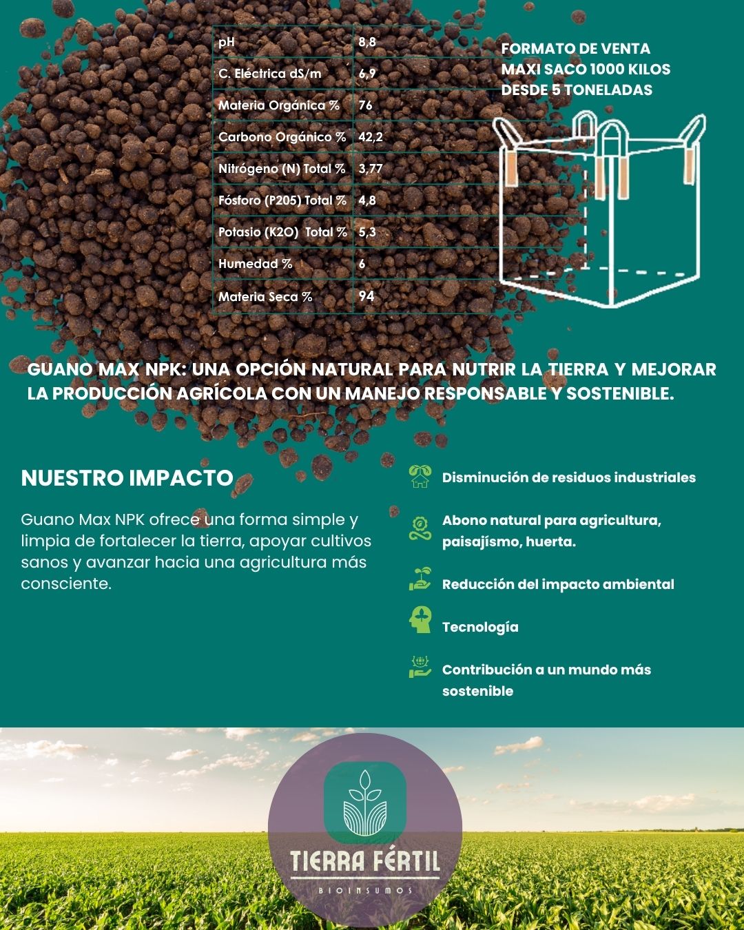 Fertilizante Guano Max 4-5-5 NPK