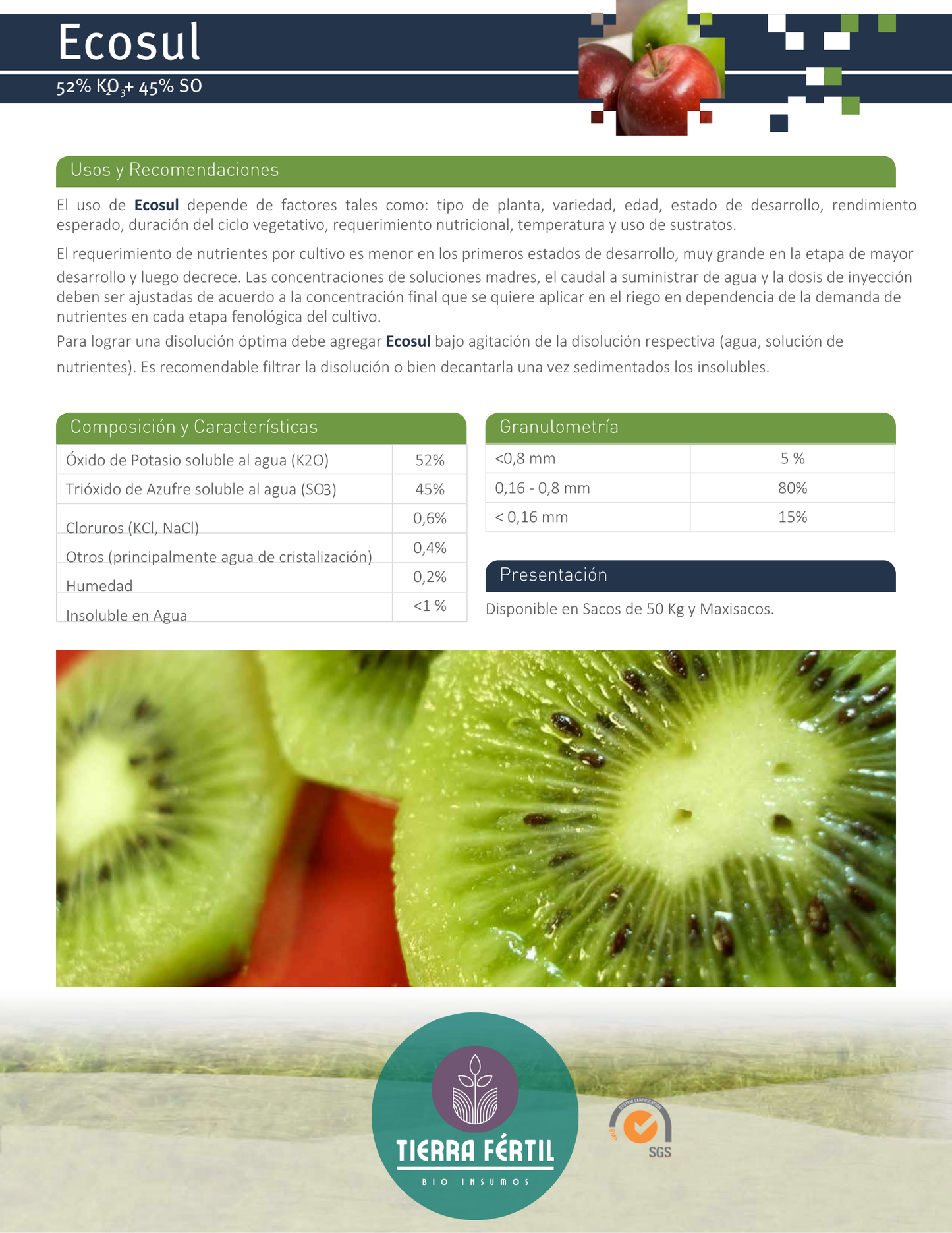 Fertilizante Alto en Potasio Ecosul