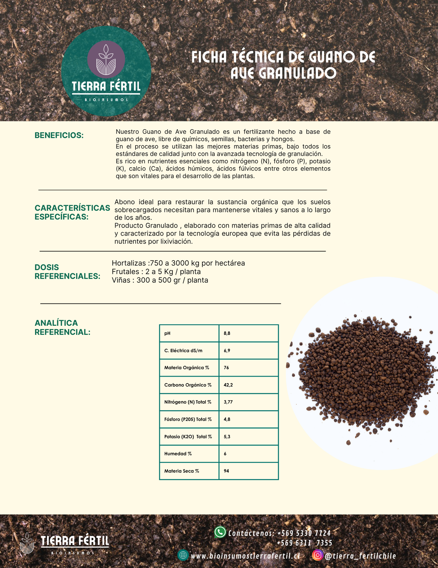 Guano de Pollo Granulado - Compostado