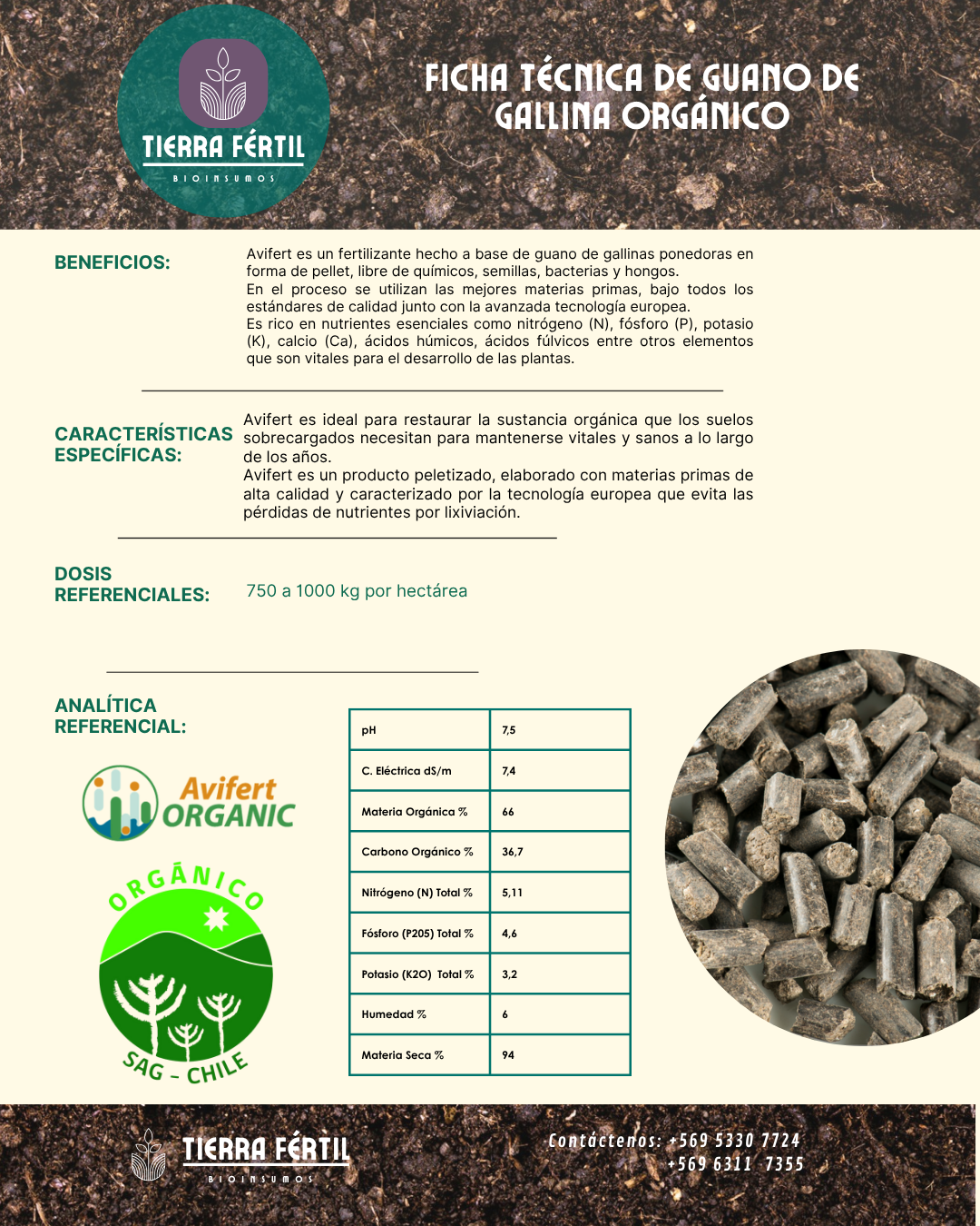 Guano de Gallina Peletizado